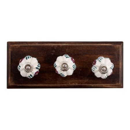 Erica Melanthera Ceramic Wooden Hooks